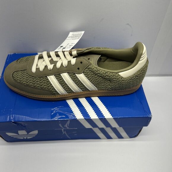 Adidas Originals Samba OG Athletic Sneaker Women SZ11 Olive/Army Green Gum Sole - Picture 1 of 9